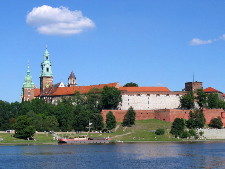 Hradní vrch Wawel v Krakowě